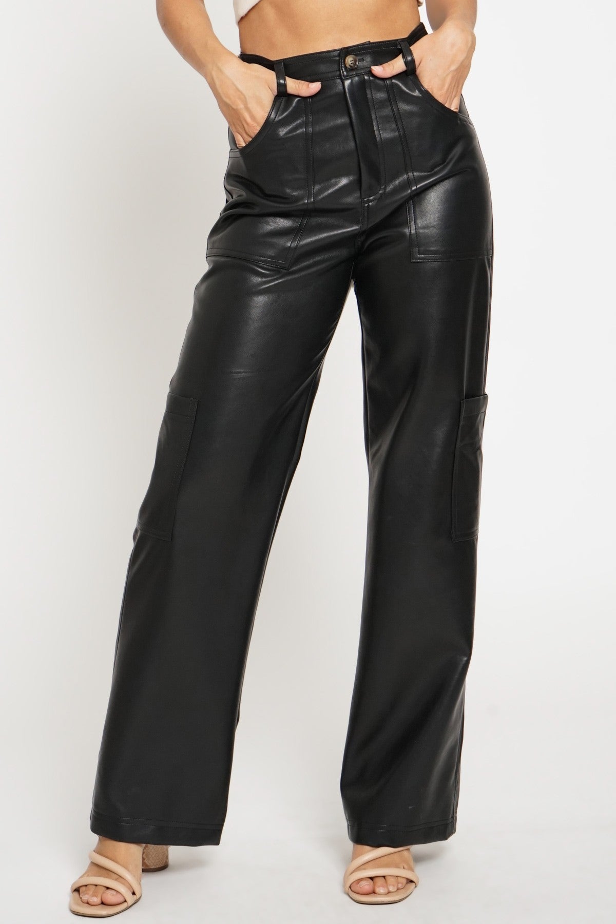 High-Waisted Faux Leather Pants – the Maiden Collective